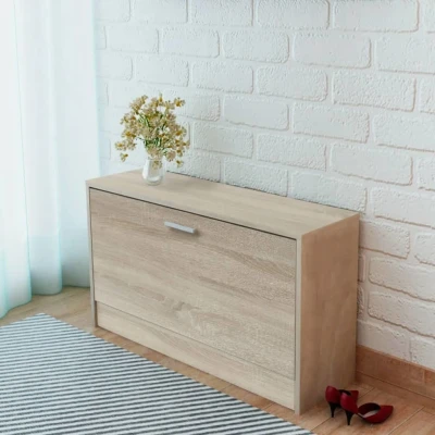 Afbeelding van Schoenenopbergbank 80x24x45 cm eikenkleurig