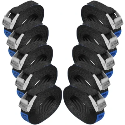 Afbeelding van Klauwriem, sjorriem, bevestigingsriem zwart maximale belasting 250 kg DIN EN 12195 2, stuks: verpakking van 10 stuks, 2,5 cm x m