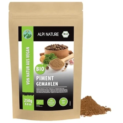 Afbeelding van gemalen biologische chili (250 g), biologisch chilipoeder, chilikorrels van teelt, 100% natuurlijk chilipoeder zonder additieven, chilipezaden