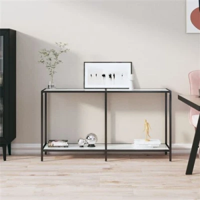 Afbeelding van Wandtafel 140x35x75,5 cm gehard glas wit