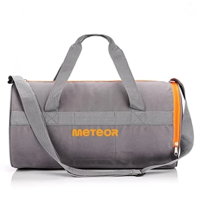 Afbeelding van Sporttas Sport Bag ideaal voor Fitness Sportschool Dames en Heren met een Schoenenzak Reistas (25L, Oranje/grijs)