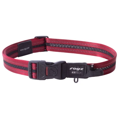 Afbeelding van Rogz Air Tech Halsband Zwart&amp;Donkerrood Hondenhalsband 43 70 cm