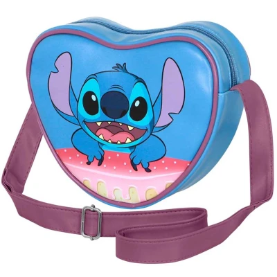 Afbeelding van Disney Lilo and Stitch Cake Casual schoudertas met hartmotief, blauw, 21 x 15,5 cm, en één maat, in hartvorm, hartvorm