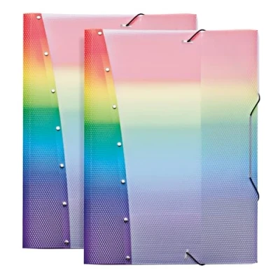 Afbeelding van VELOFLEX 4432404 2 Rainbow Diamond ordner A3 formaat mappen met elastiek slijtvast juridische map van PP