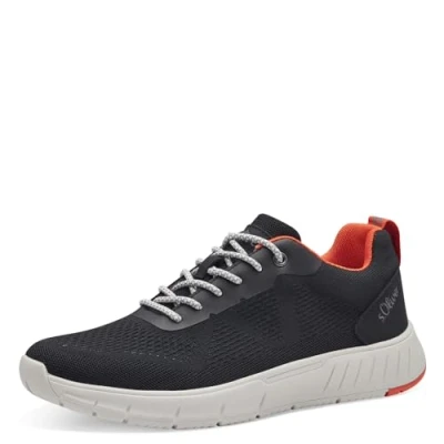 Afbeelding van s.Oliver Sneakers laag, Heren, Maat: 42, Black Leer/ synthetisch