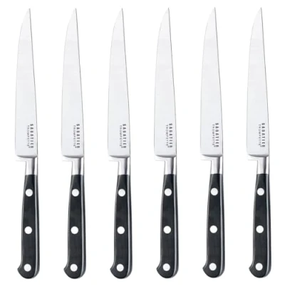 Image de Coffret 6 couteaux steak lame lisse noir Richardson Sheffield 658502 1