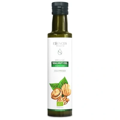 Image de Essences Bulgaria Huile de Noix Bio 250ml Pressée à Froid 100% Naturelle Qualité Extra Premium Excellent Goût Sauces Salades Sans Additifs ni Conservateurs Non OGM Végétalien