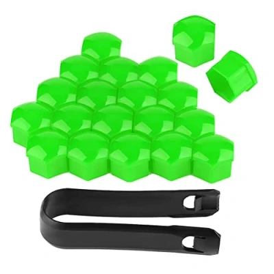 Afbeelding van Aramox Wielmoerdoppen Bandenschroef Beschermhoes, 20 stuks 17 mm Auto Wielmoer Automatische Naaf Schroef Bescherming Plug Cover (Groen)