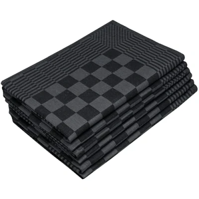 Afbeelding van ZOLLNER 6 theedoeken, 65x65 cm, 100% katoen, 236 gsm, zwart