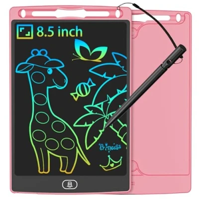 Afbeelding van JOEAIS 8,5 inch lcd schrijfbord voor kinderen, draagbaar grafisch tablet om met de hand te schrijven, krabbelen en tekenen, perfect speelgoedcadeau jongens meisjes (roze)