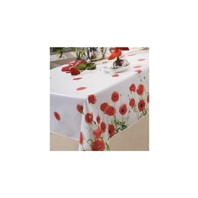 Image de Nappe toile cirée rectangle 140 x 200 cm Coquelicot