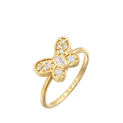 Afbeelding van Elli Basic Ring goldcoloured, Dames, Maat: 54, Gold/coloured