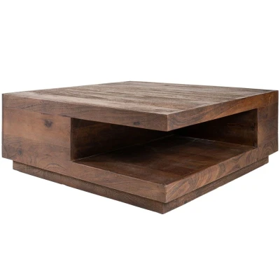 Afbeelding van Home67 Salontafel Maan Espresso Mangohout 110 x 60 cm