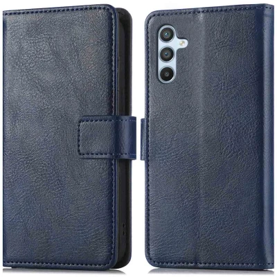 Afbeelding van iMoshion Hoesje Geschikt voor Samsung Galaxy A54 (5G) Met Pasjeshouder Luxe Bookcase Donkerblauw