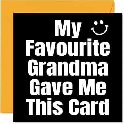 Afbeelding van Grappige verjaardagskaart voor kleinkinderen, opschrift &quot;My Favourite Grandma&quot;, zoon, verjaardag, 145 mm x