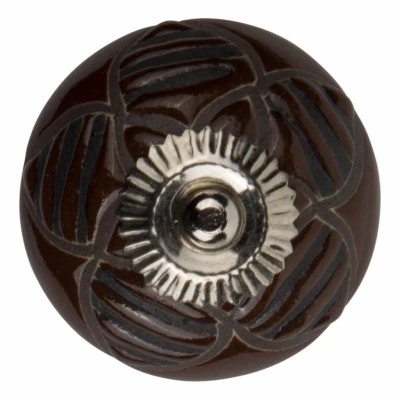 Afbeelding van Good in Style Meubelknop 40mm bruin/zwart bloem
