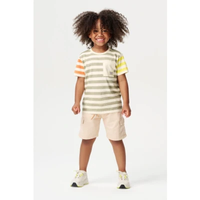 Afbeelding van T shirt Lugana Stripe Pattern Medium Yellow 98