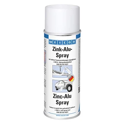 Afbeelding van WEICON Zink aluminium spray 400 ml / corrosiebescherming voor metalen oppervlakken kleur: thermisch verzinkt