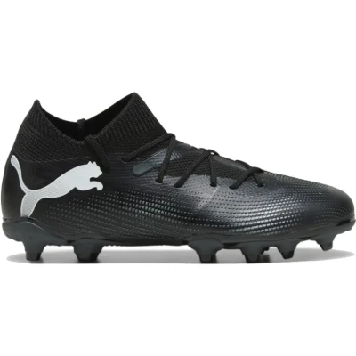 Afbeelding van Puma Future 7 Match FG/AG JR Unisex Voetbalschoenen met kunststof noppen voor kinderen, Maat: 35.5, Black/white Textiel/ synthetisch