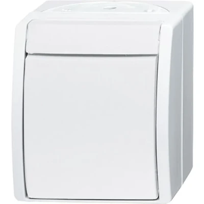 Afbeelding van Busch Jaeger 2601/6 W 54 Ocean (opbouw) Wisselschakelaar spatwaterdicht Wit