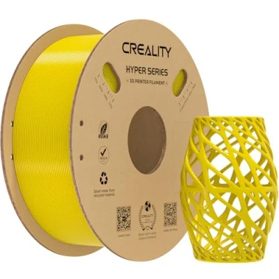Afbeelding van Creality filament PETG jaune de 1,75 mm pour K1 Max, imprimante 3D conçu haute vitesse 30 à 600 mm/s, 1 kg (2,2 lb)/bobine, Hyper PETG, ± 0,03
