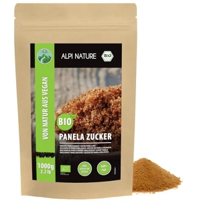 Image de Alpi Nature Sucre Panela BIO 1kg, de Canne Brut non Raffiné, Édulcorant Naturel