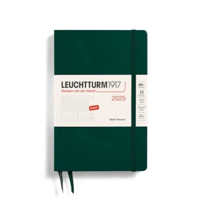Afbeelding van LEUCHTTURM1917 371024 Paperback (B6+) Weekplanner 2025, bosgroen, Engels