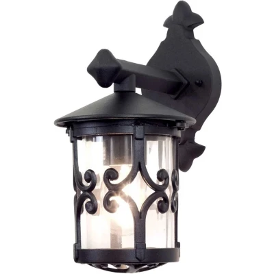 Afbeelding van Elstead Lighting LED Wand Buitenlamp Hereford 1X E27 Max 60W Dimbaar Black