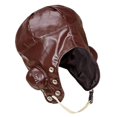 Afbeelding van Widmann 51956 gebroken bruine vliegeniersmuts jaren 20 retro pet carnaval themafeest