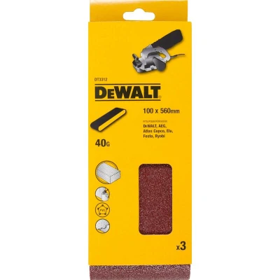 Image de Abrasif pour ponceusesà bande 100x560mm Lot de 3 Dewalt