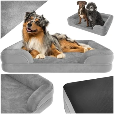 Afbeelding van tectake® hondenbed kussen voor grote en middelgrote honden donzig wasbaar hondenmand met traagschuim hondenbox hondenligstoel hondenkussen XL (112x 81x 18cm)