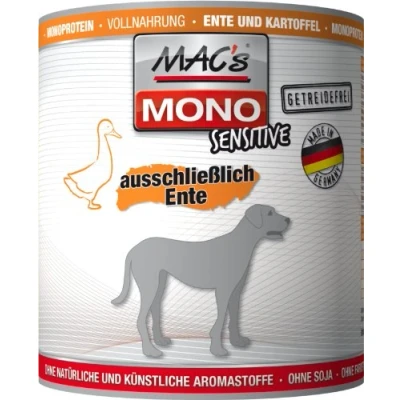 Afbeelding van MAC&#039;s Hondenvoer Natvoer Blik Mono Sensitive Eend 6 x 800g
