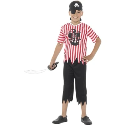 Afbeelding van Smiffys Jolly Pirate Boy Kinder Kostuum Kids tm 6 jaar Rood/Wit