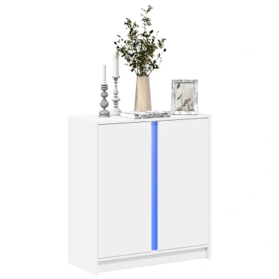 Afbeelding van Dressoir met LED 77x34x85 cm bewerkt hout wit