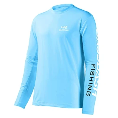Afbeelding van Bassdash Heren vissen T shirts UV bescherming UPF 50+ shirt met lange mouwen, Sky Blue, XXL