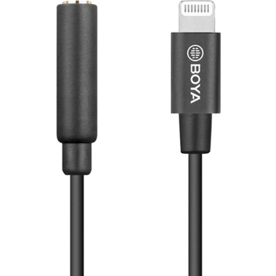 Afbeelding van Boya Adapter By k3 3,5 Mm Trrs Naar Lightning 6 Cm Zwart