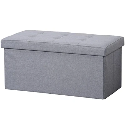 Afbeelding van Opbergbox met zitkussen grijs polyester