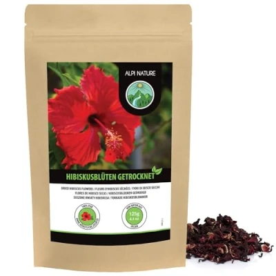 Afbeelding van Hibiscusbloemen (125 g), hele hibiscusbloemen, zacht gedroogde hibiscus thee, 100% zuiver en natuurlijk
