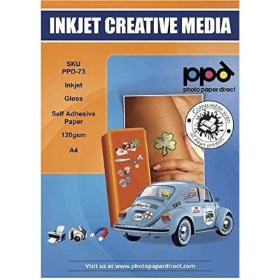 Afbeelding van PPD 50 vellen x A4 fotopapier, zelfklevend, glanzend, personaliseerbaar, bedrukbaar, inkjet, premium etiketten, 120 g/m², 73