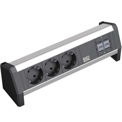 Afbeelding van Desk Power Strip 3x stroom + 2x dataDesk data met stroomkabel van 6 meter