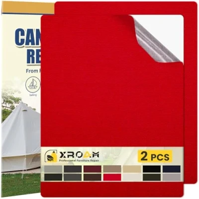 Afbeelding van Patch autocollant en tissu imperméable, 21 x 30 cm, pour meubles d&#039;extérieur, couvertures de bateau, canapés, tentes, chaises salon, protection solaire, rouge