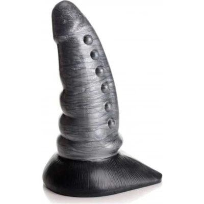 Afbeelding van XR Brands Beastly Toelopende Hobbelige Siliconen Dildo silver