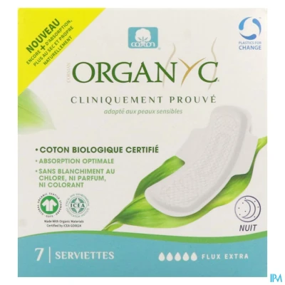 Image de Organyc Serviettes Extra Nuit Bio Coton 7