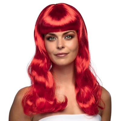 Afbeelding van Boland Pruik Chique Rood Golvend Lang Vrouwen Glitter and Glamour