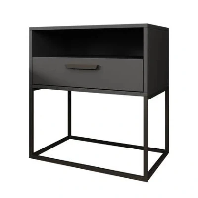 Afbeelding van Meubella Nachtkastje Sylvester 4 Antraciet 60 cm
