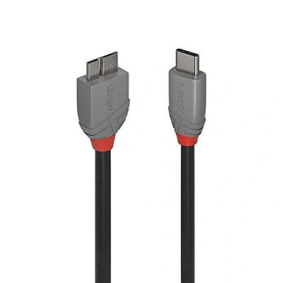 Image de Lindy Anthra Line Câble USB C (M) pour Micro de type B 3.2 Gen 1 2 m rond bi directionnel noir