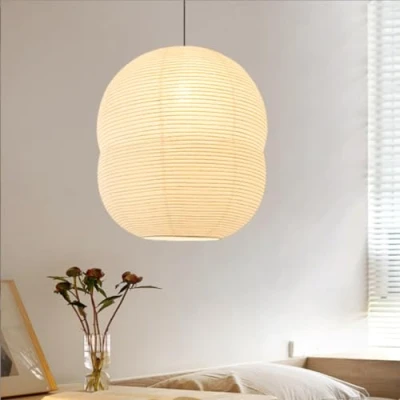 Afbeelding van GUANSHAN Handgemaakte Rijst Papier Hanglamp Kunst Creatieve Lantaarn Plafondlamp Slaapkamer Woonkamer Decoratieve