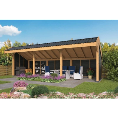 Afbeelding van Lariks Douglas Kapschuur Boekelo met zwarte wanden DHZ bouw 900x340cm
