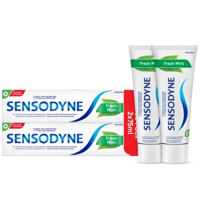 Image de Sensodyne Fresh Mint Dentifrice Tube 2x75ml
