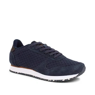 Afbeelding van Woden YDUN Sneakers laag, Dames, Maat: 41, Navy Leer en textiel
